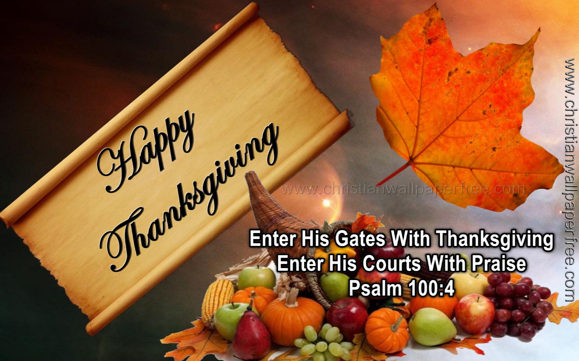 Thanksgiving Psalm 100 Verse 4