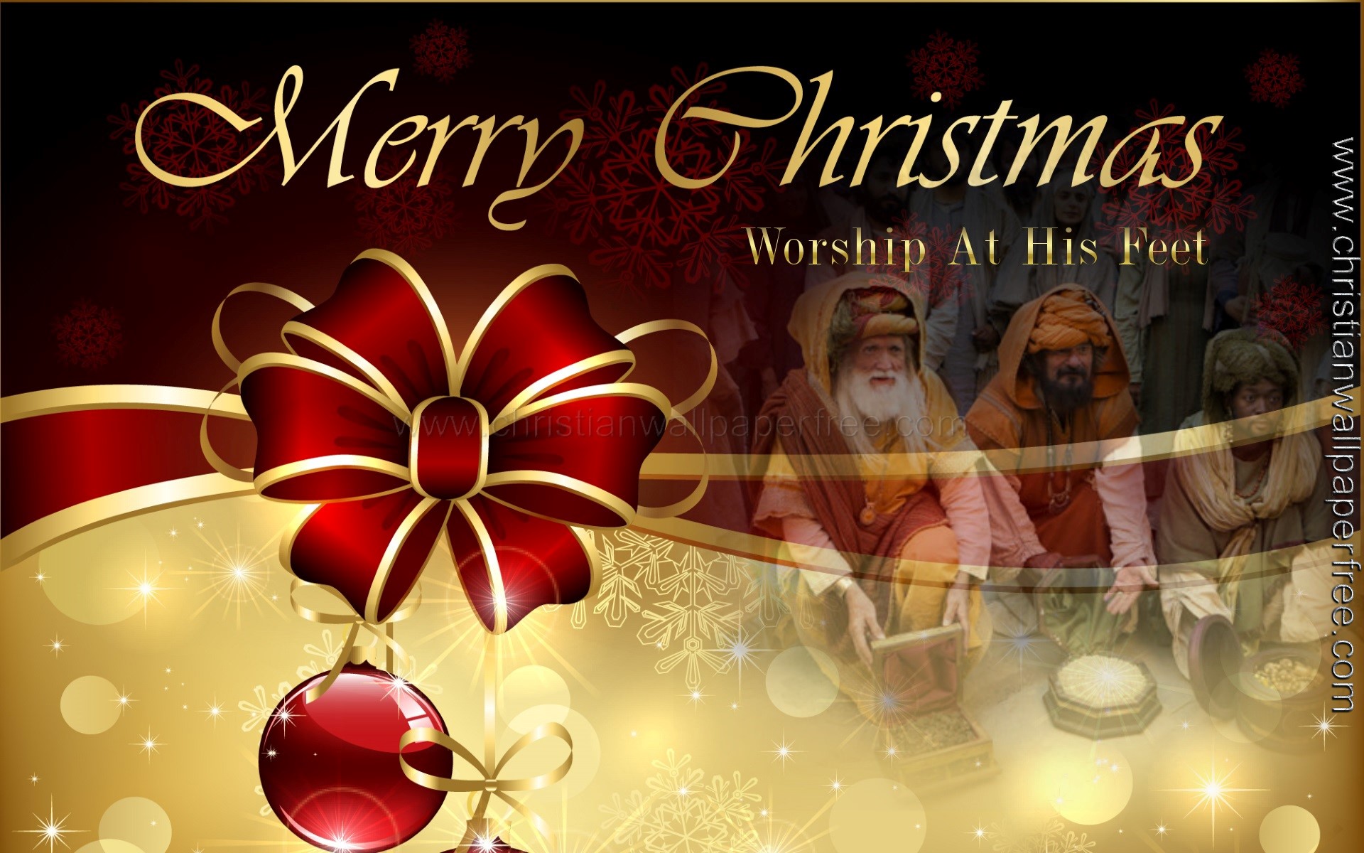 Merry Christmas Worship at His Feet