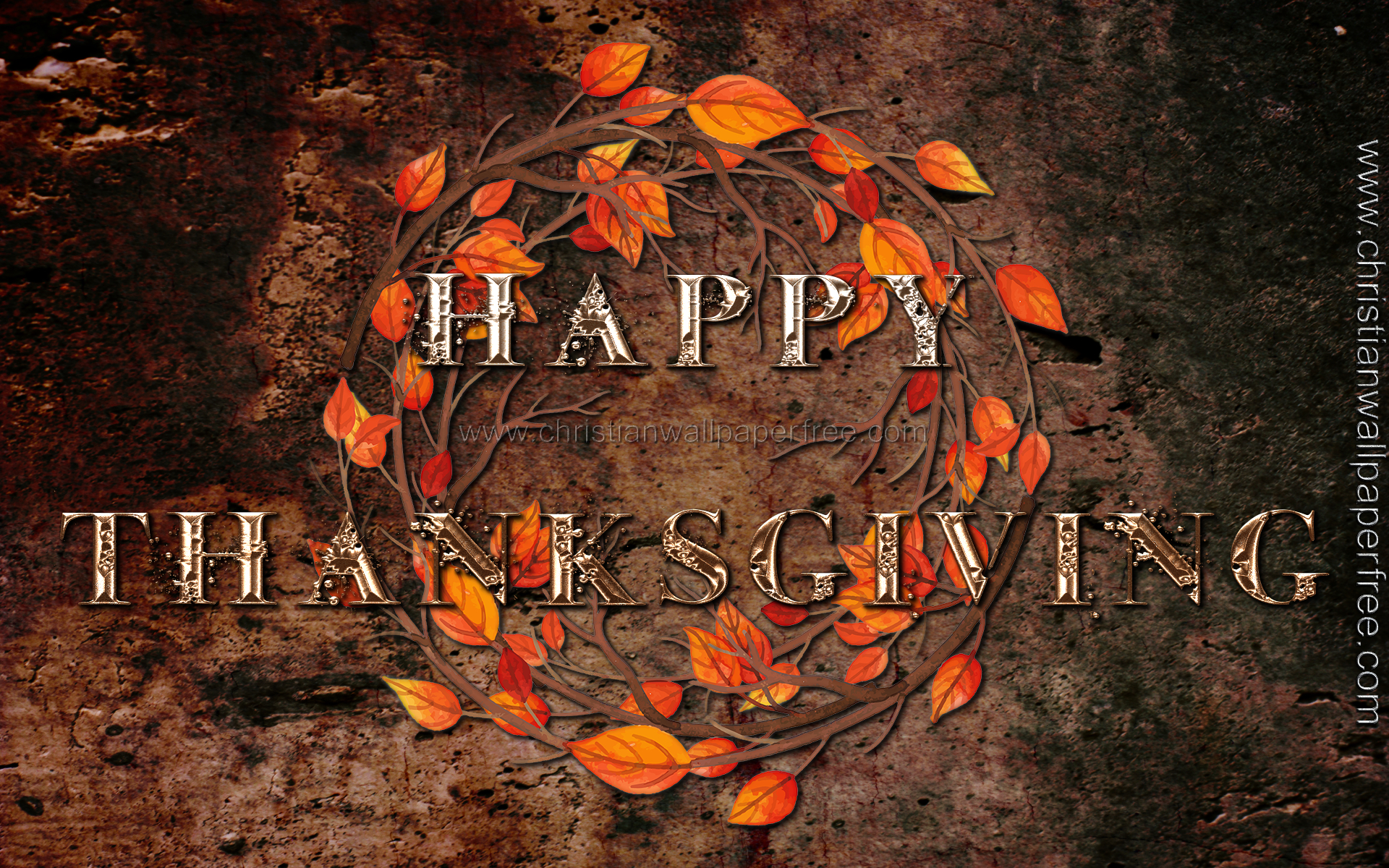 Happy Thanksgiving on Autumn Wreath