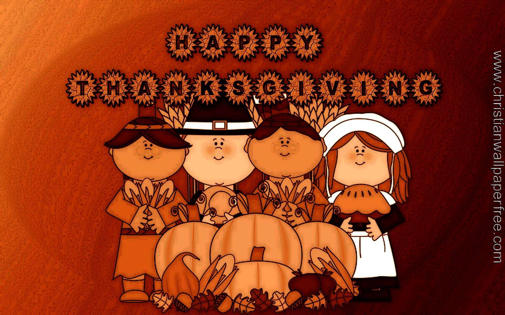 Happy Thanksgiving Indians And Pilgrims Sepia