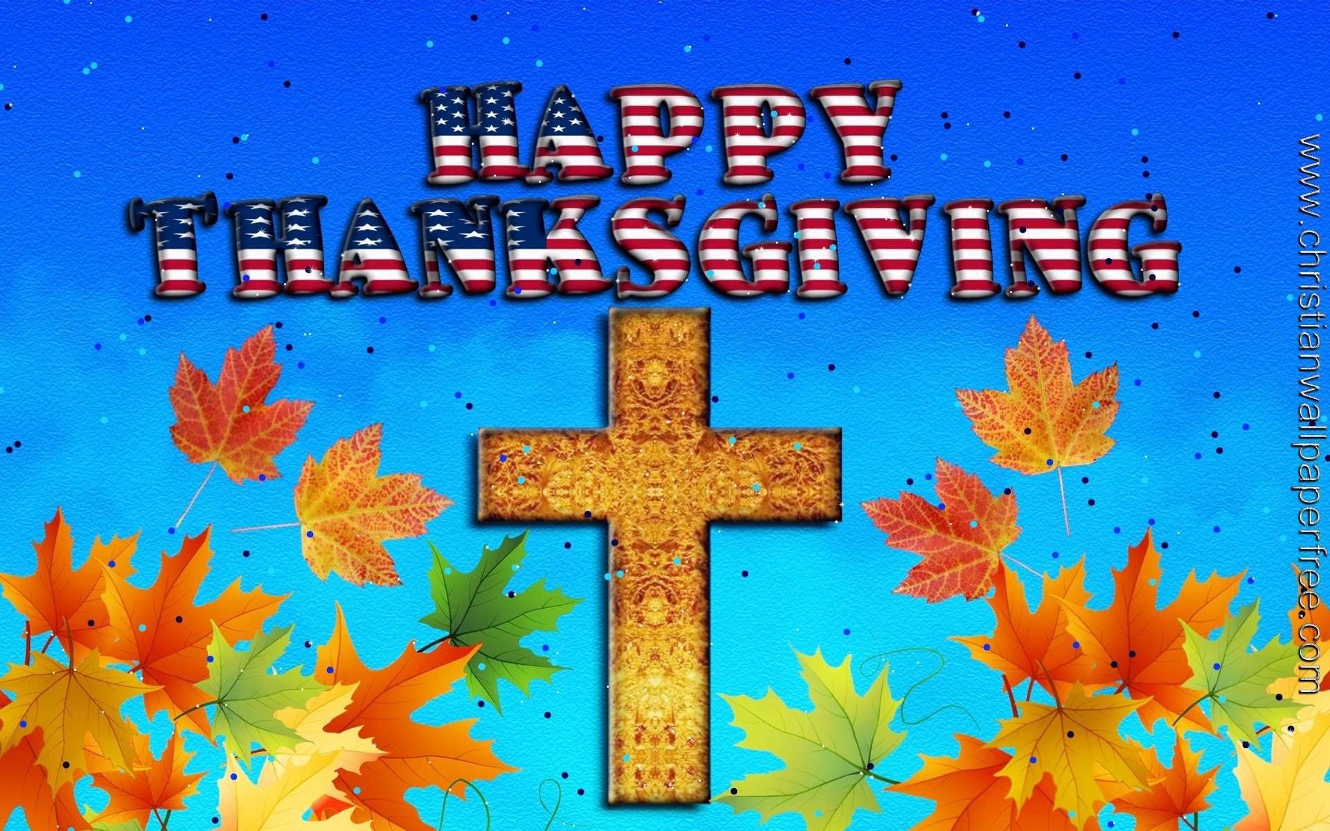 Happy Thanksgiving USA With Cross